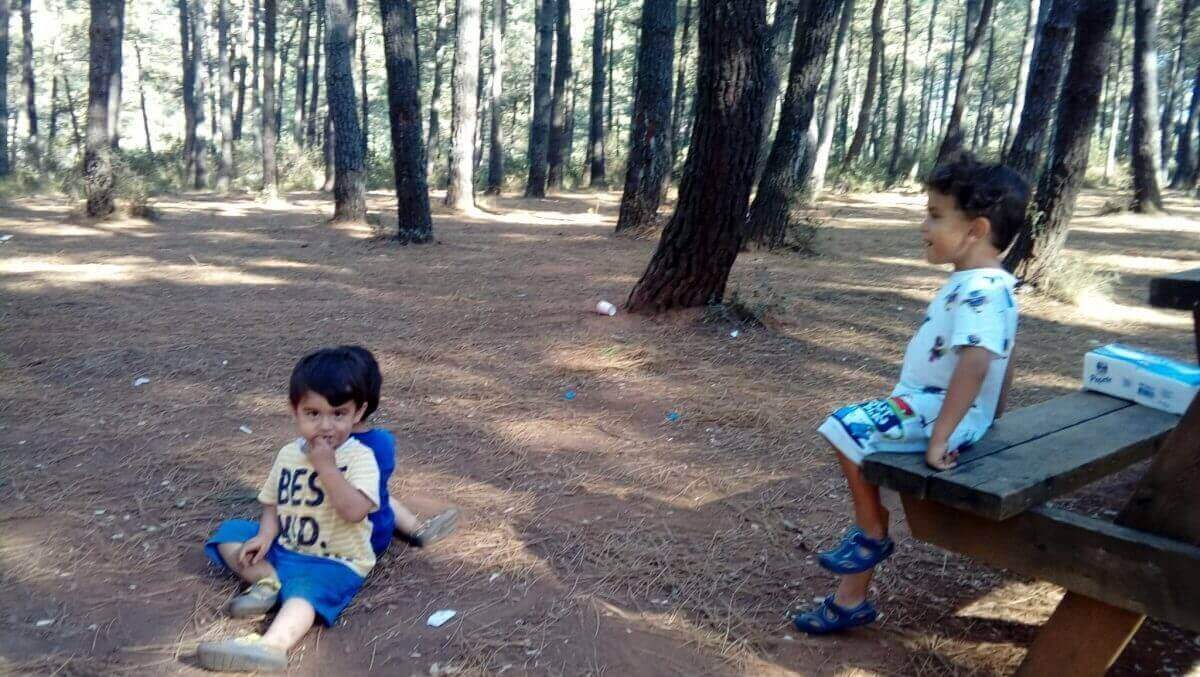 Aydos Ormanı Piknik yapan bebekler